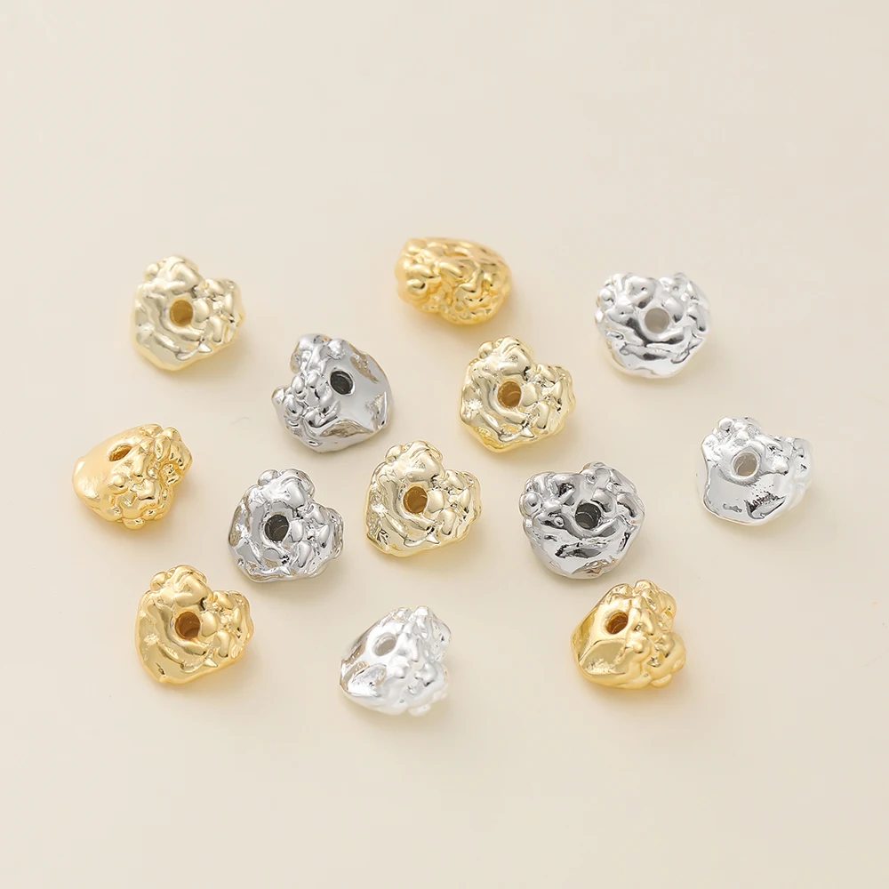 5 قطعة 8*8.5 مللي متر 14/18 كيلو الذهب اللون مطلي غير النظامية شكل Charms الخرز ل عقد دي اي واي سوار صنع المجوهرات اكسسوارات