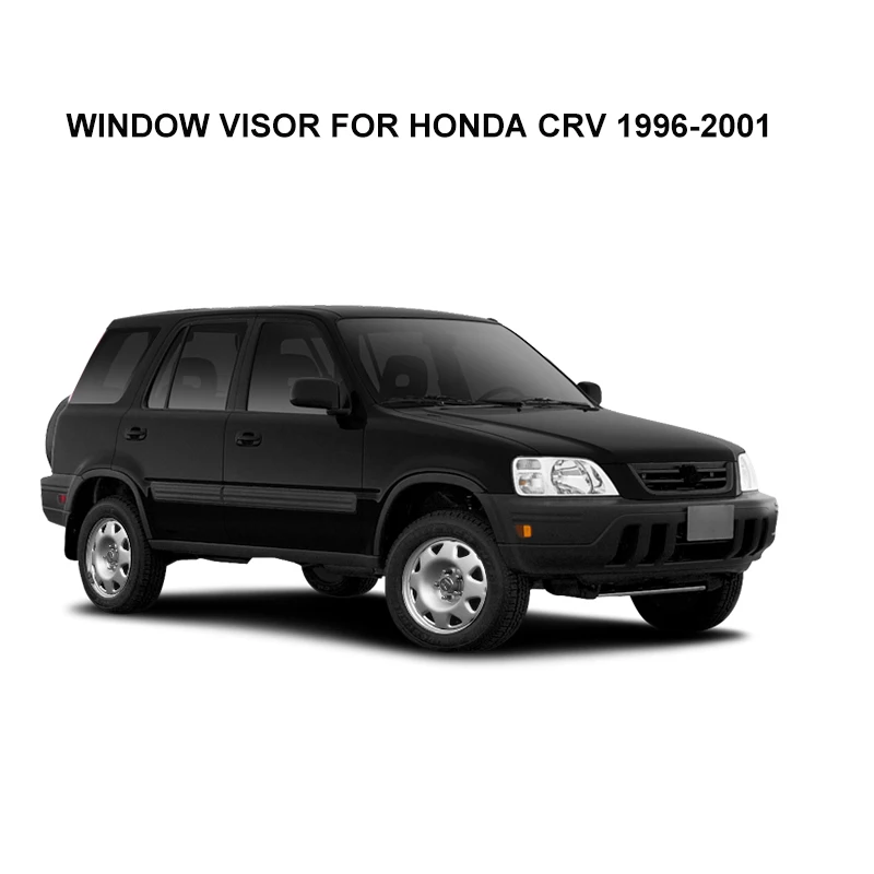 Side Window Deflectors For Honda CRV CR-V 1996 1997 1998 1999 2000 2001 Acrylic Black Window Visor Sun Rain Deflector Guard SUNZ