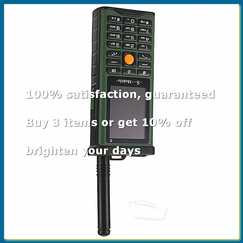 ●Rugged Outdoor Mobile Phone Big Power Long Standby Antenna Good Signal Four Sim Cards 3D Box Speaker Ebook -Green