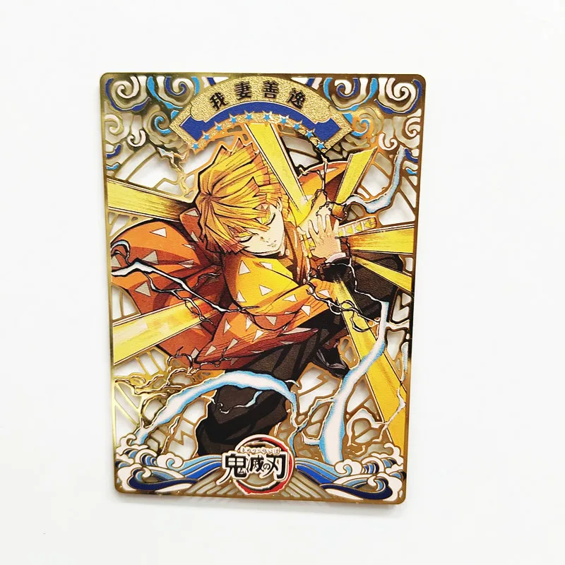 Diy Demon Slayer Metal Card Anime Characters Kamado Nezuko Agatsuma Zenitsu Kamado Nanjirou Collection Card Christmas Gift