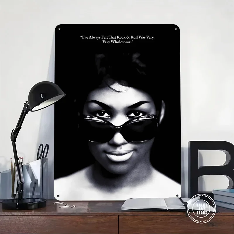 Aretha Franklin 3D Texture Metal Poster Customized Wall Art Tin Sign Gift for Mancave Decoration Home Decor Items House Interior