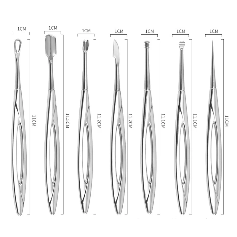 1 pz Nail Art Pusher Rimozione della pelle morta Stick Rod Gel Polish Pinzette in acciaio inossidabile Taglierina per unghie Nail Art Strumento per la cura della pelle del viso