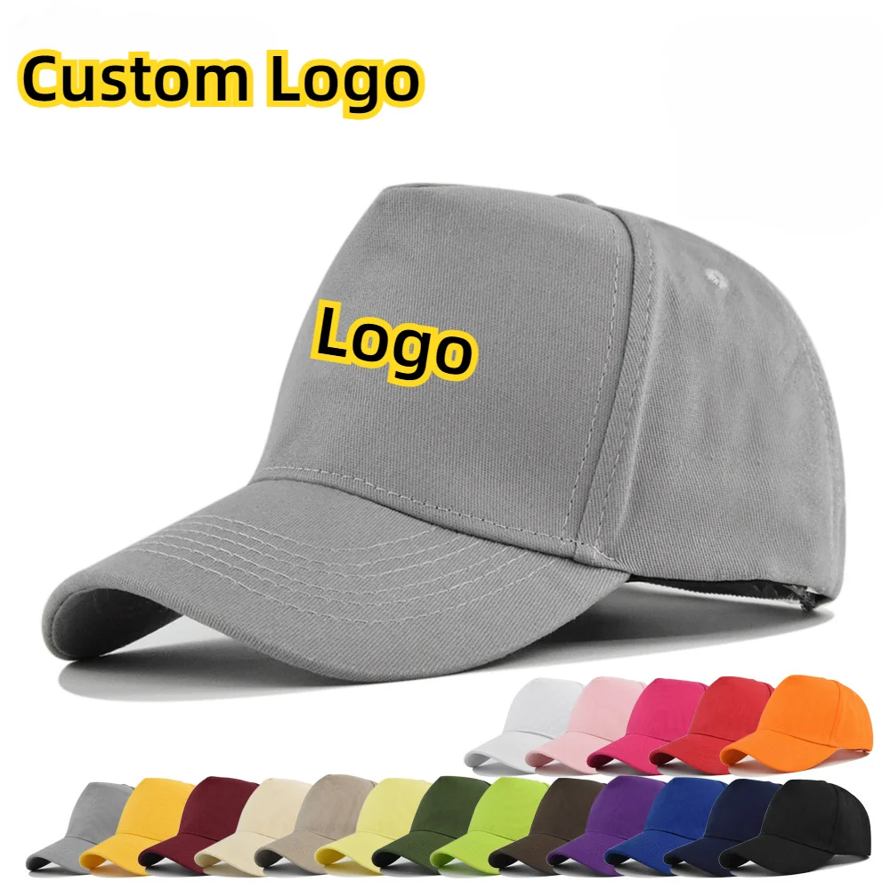 Custom Logo Printed Solid Color 5 Pieces Baseball Cap Advertising Cap for Men Women Party Snapback Hat Casquette Gorra Wholesale