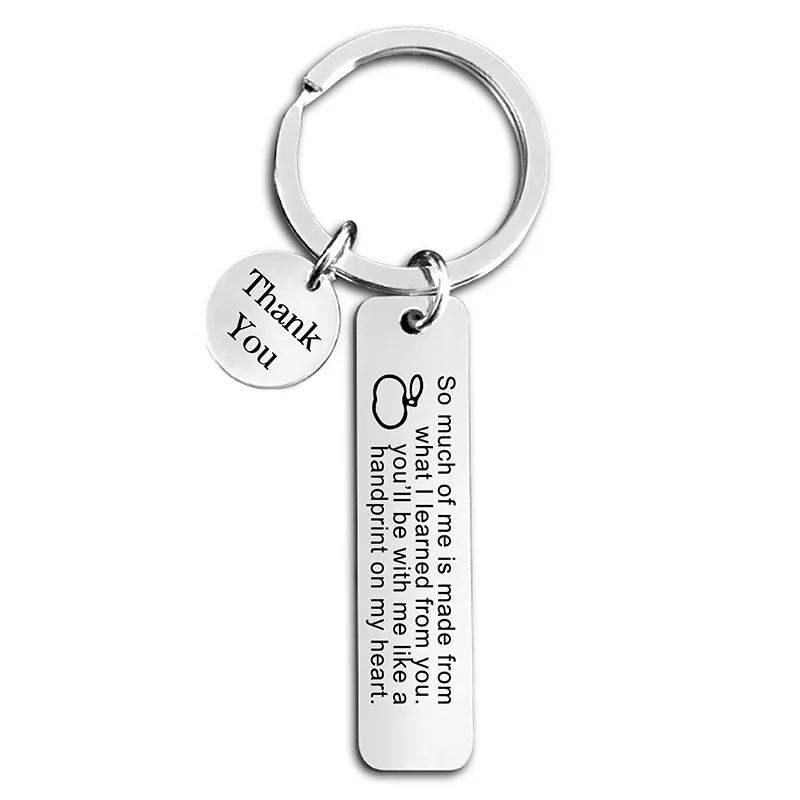 Customized Stainless Steel Keychain Graduation Gift Teacher's Day DIY Jewelry Gifts Wholesale