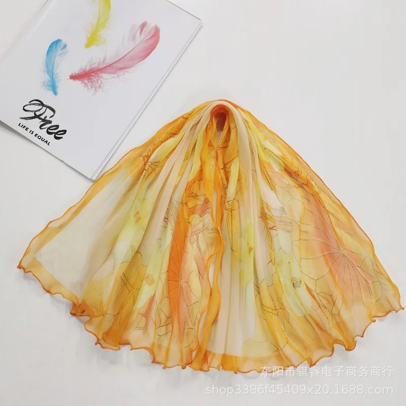 

Print Chiffon Scarf Fashionable Lightweight Neck Scarf For Women Summer Neck Sun Protection Silk Scarf Shawl ﻿ 60x60cm