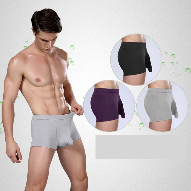 Boxer en poudre pour penis super grand pour homme lingerie ultra basse sexy 3D U convexe gay sous vetements non censures culotte bombee en modal shorts AliExpress