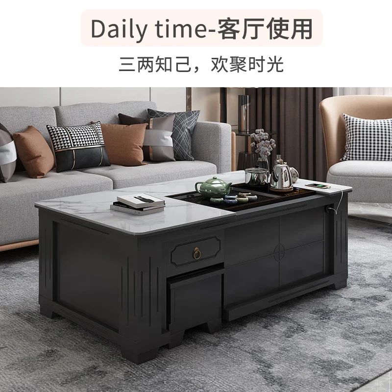 

exquisite craftsmanshipMultifunctional living room household coffee table automatic lifting slate coffee table kettle integrated