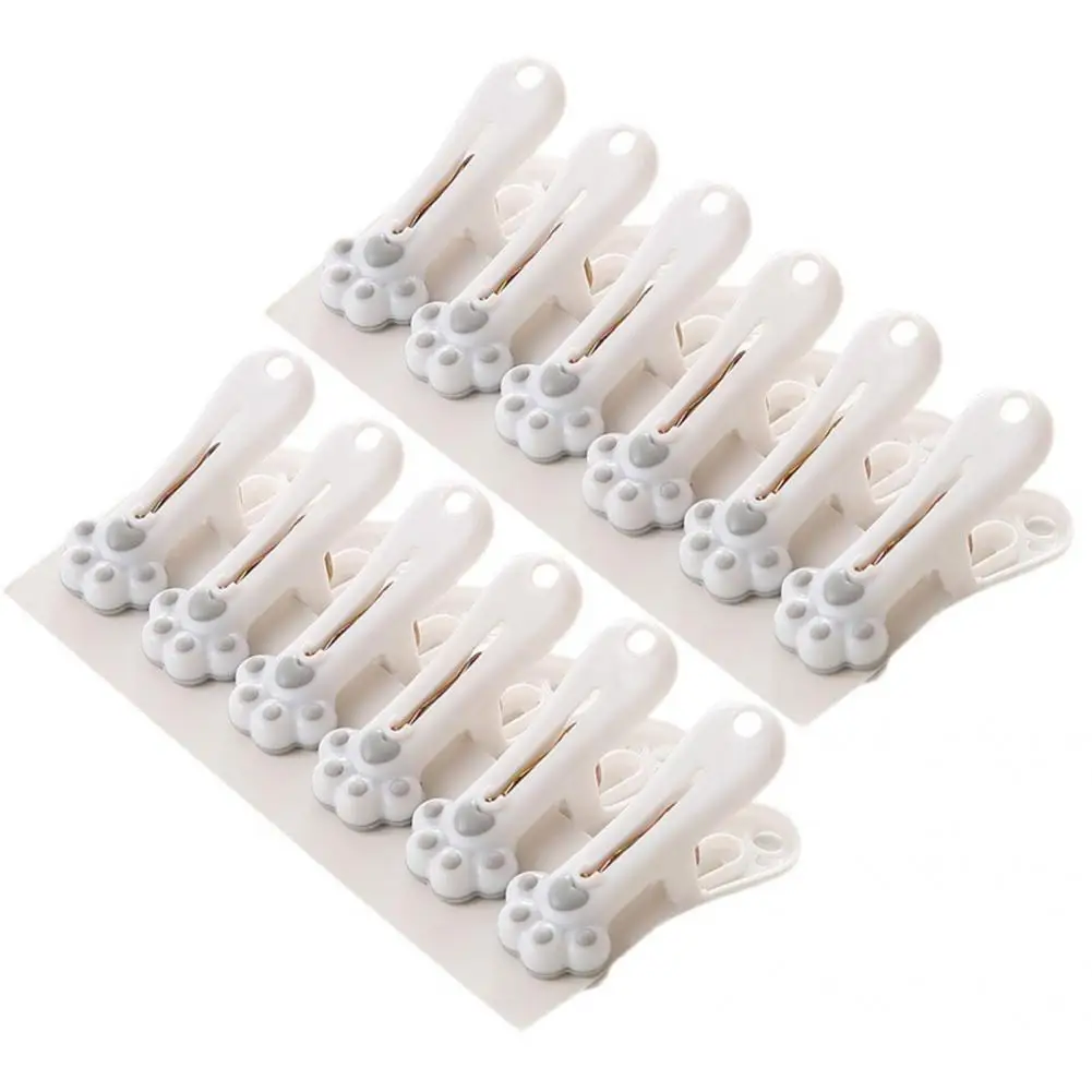 12 Pcs Useful Socks Towels Fixed Clips Clothes Pins Cat Paw Shape Clothes Clips Photos Towels Socks Clips for Closet