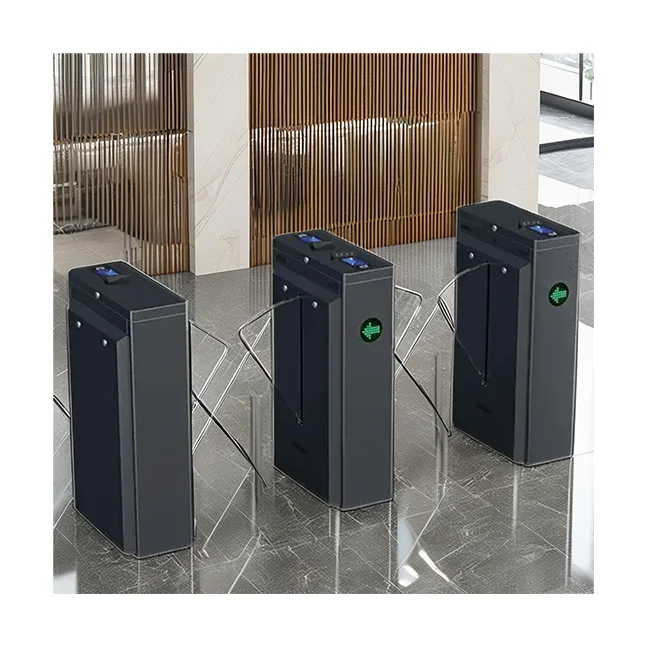 AUTO Security Office Building Entrance Access Control System RFID Reader & QR Code Flap Turnstile Gate for Gym