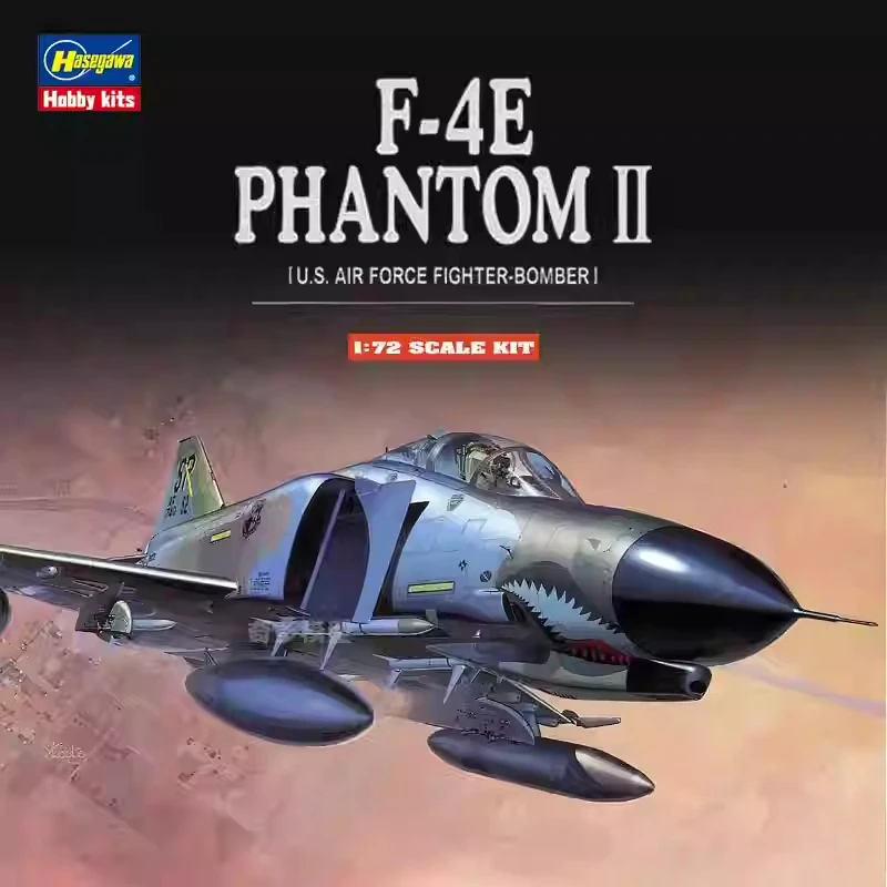 Hasegawa 00332 F-4E Phantom II [Amerykański myśliwiec-bomber] 1/72 Militarny model do samodzielnego montażu, zabawka DIY, prezent kolekcjonerski