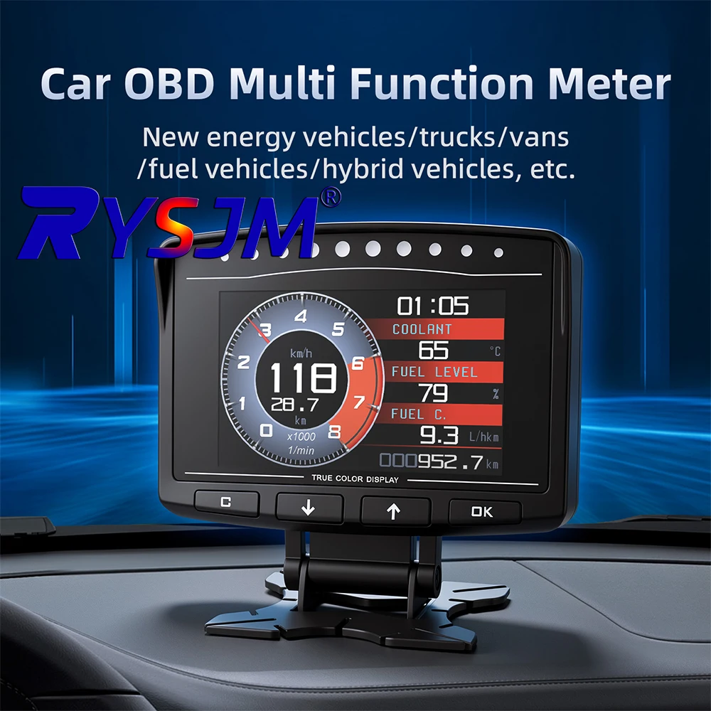A208 OBD2 Coolant Temperature Trip Speed Fuel Mileage Alarm Automobile On-board Computer OBD Scanner Automotive Diagnostics Tool