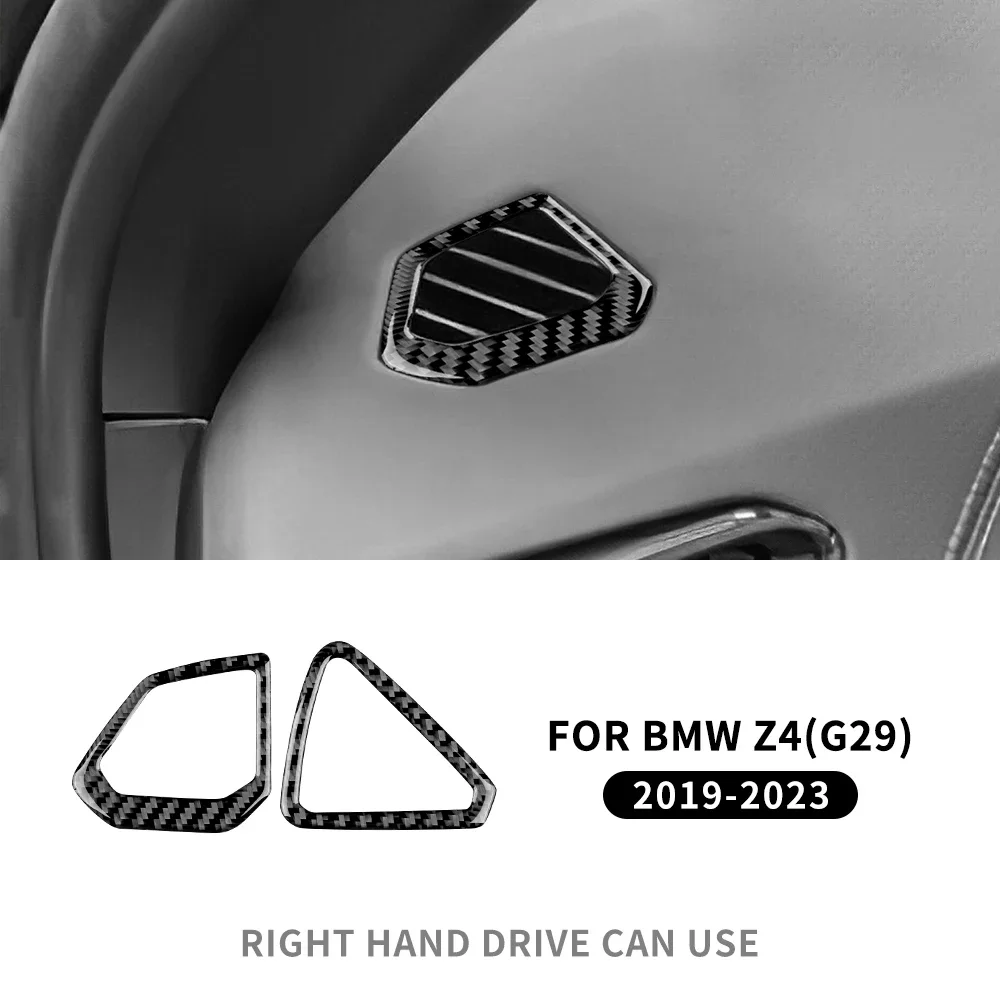 For BMW Z4 G29 2019-2023 2pcs Sticker Car Side Air Outlet Dashboard Vent Cover Interior Trim Carbon Fiber Accessories LHD/RHD