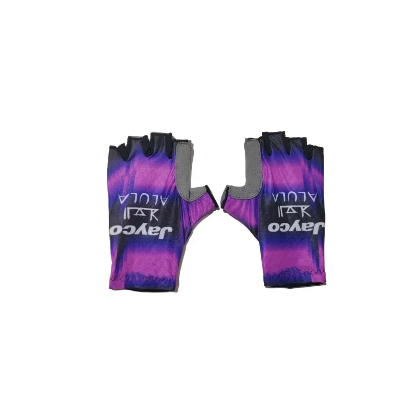 تنفس الصيف الطريق ركوب الدراجات نصف اصبع قفازات جولة فرنسا فريق بطانة حماية من السيليكون امتصاص الصدمات مثل Pogacar #1