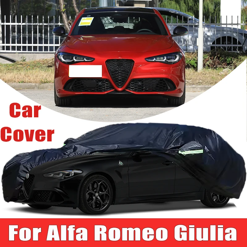 For Alfa Romeo Giulia Outdoor Protection Full Car Cover Snow Cover Sunshade Waterproof Dustproof Exterior Car Accessories