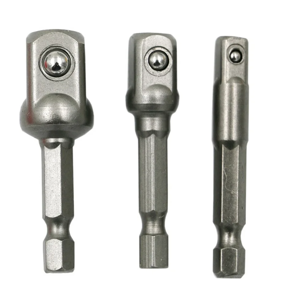 3個入り 1/4インチ 3/8インチ 1/2インチ 六角ビットソケットアダプター 直角ドリルアタッチメント 105度角度延長電動ドライバーホルダー