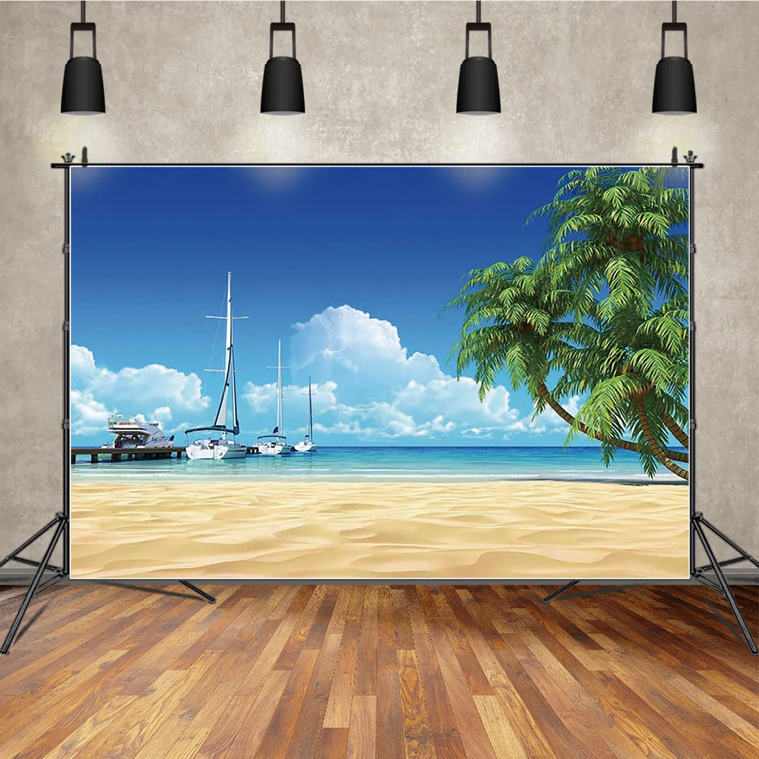 qg verão tropical mar fundo fotografia coco praia palmeira photocall pano de fundo estúdio do bebê photobooth acessórios