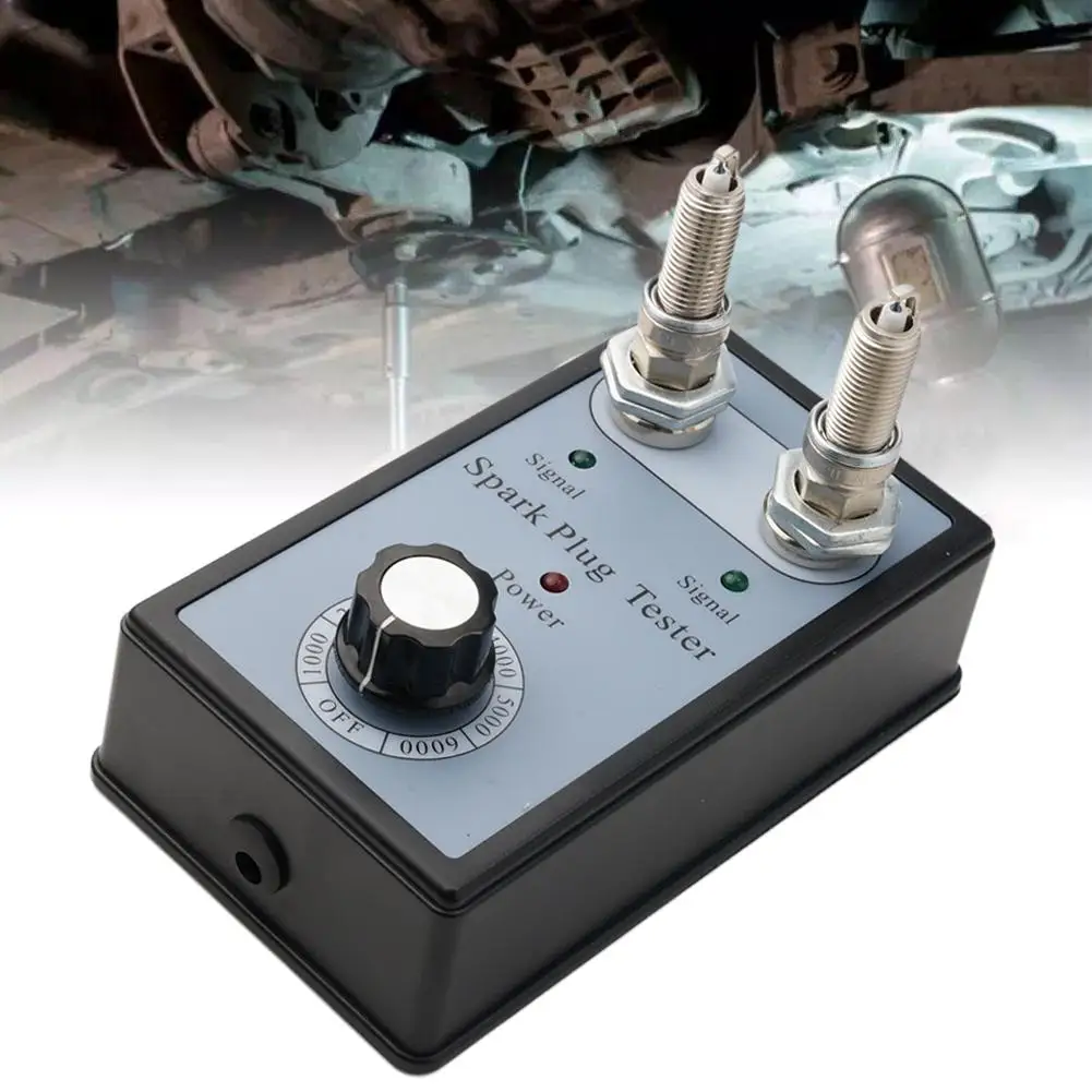 Protable Automotive Spark Plug Performance Tester Professional Car Spark Plug Dual Hole Tester Jumping Speed & Slow Detection