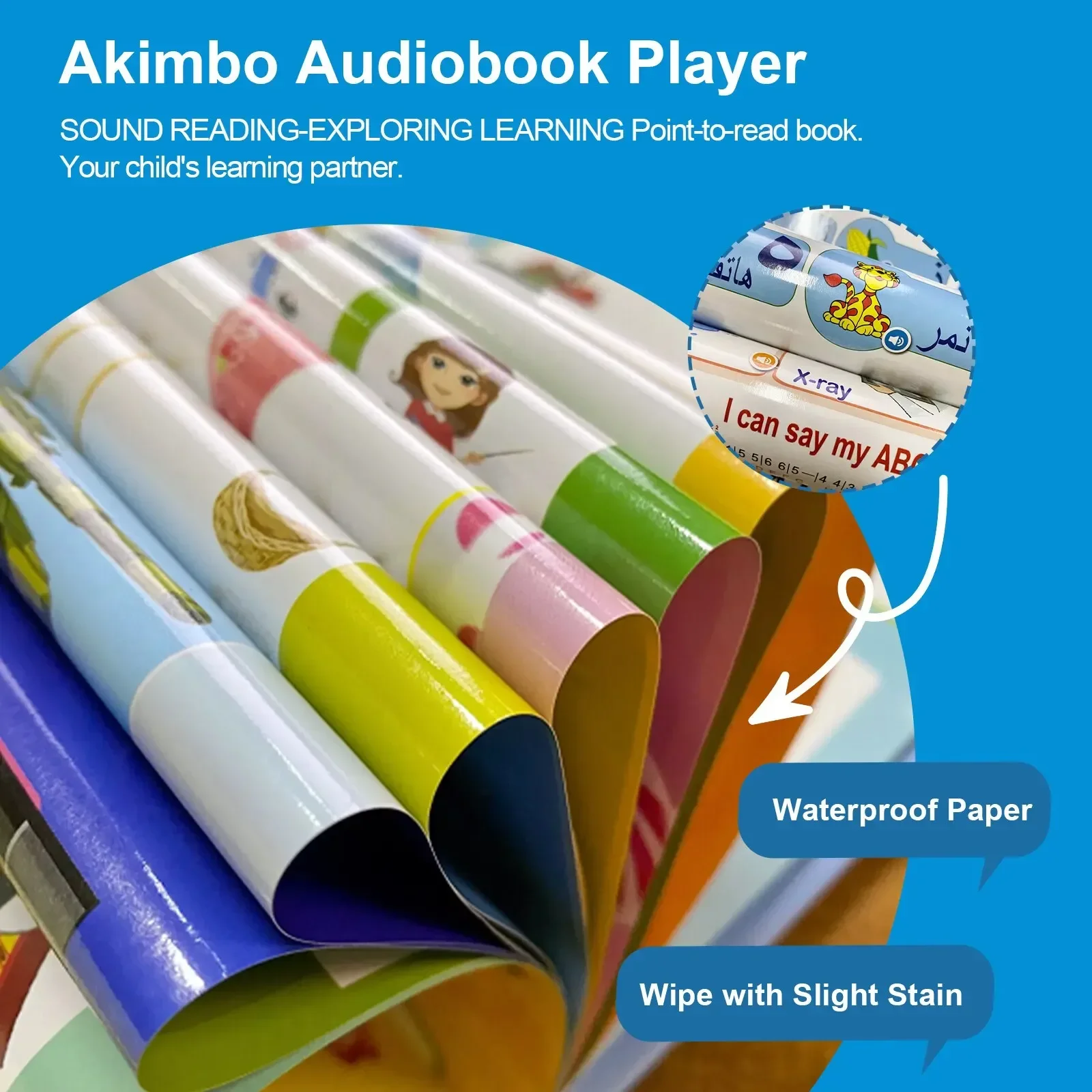 Arbre anglais Ebook Point lecture USB charge étanche papier son suspendu livre enfants éducation précoce jouet éducatif