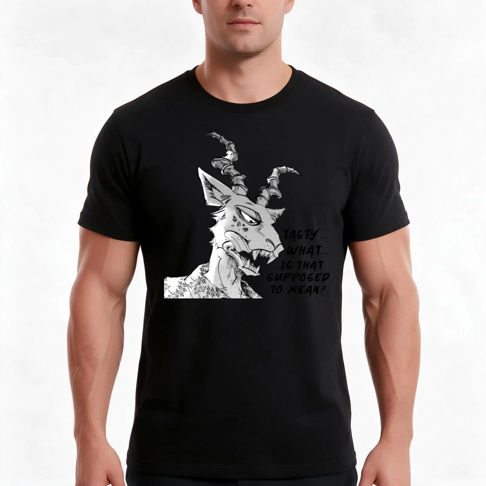 Melon Beastars T-Shirt, Summer Casual Cotton Tee, Oversized Streetwear Tops, Vintage Graphic Print, Loose Fit Short Sleeve