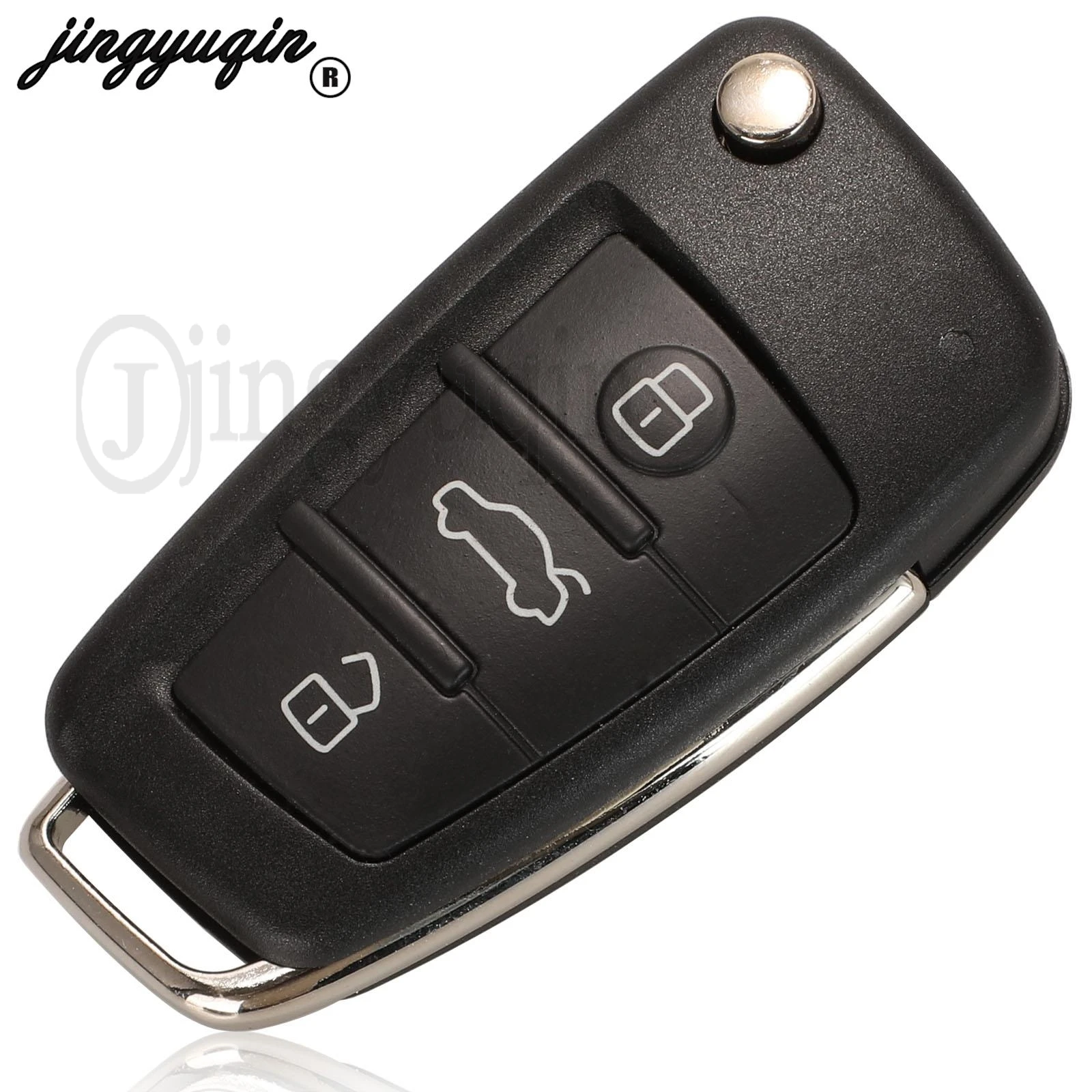 Jingyuqin 315/433/868MHz รีโมทกุญแจรถสําหรับ Audi A6 S6 Q7 FSK 8E ชิป 8E0 837 220 N /P /Q /M /T /R /D Fob 3 ปุ่ม