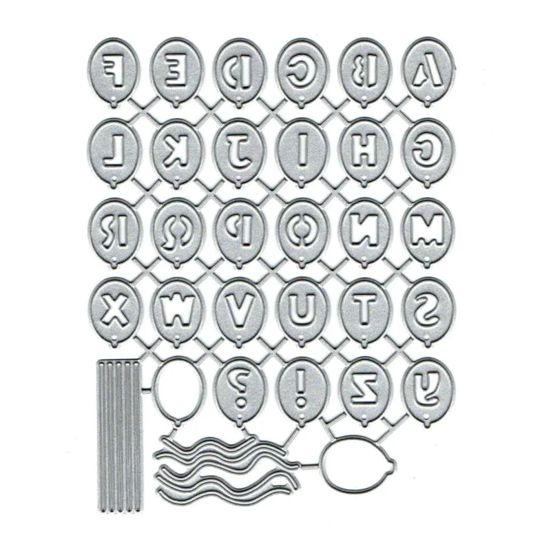 26 Letter Balloon Tags Knife Mold DIY Greeting Card Punch Stencil Scrapbooking Embossing Template Handicrafts Metal Cutting Dies