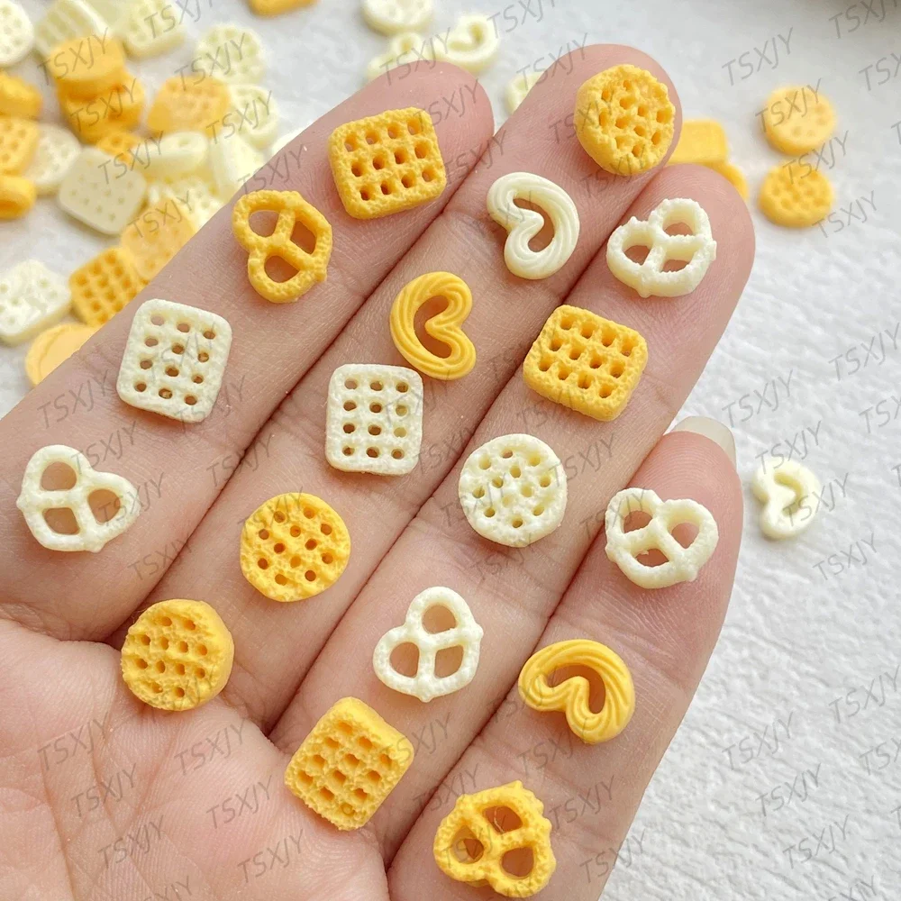 50Pcs Cute Cartoon Simulated cookies in various shapes Nail Art Resin Designer Charms DIY Craft for Nail 3D Decorations Jewelry