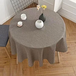 Round Tablecloth Cotton Linen Plain Table Cloth Cover Diameter 90-180 cm For Home Dining Tea Obrus Tafelkleed mantel de mesa