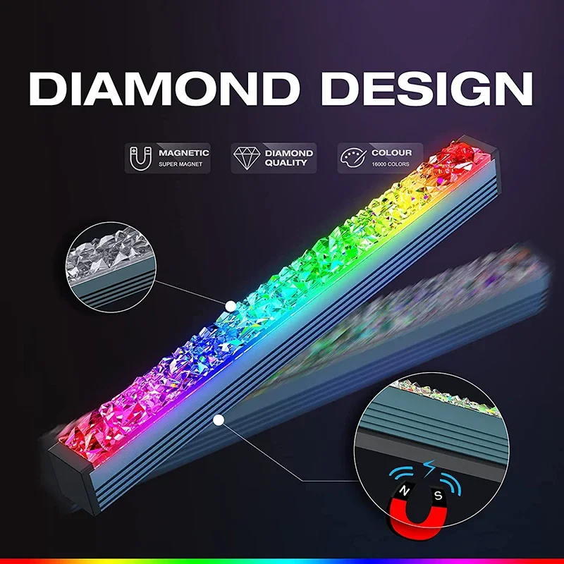 Acrílico ARGB LED Strip Lights para PC, Hard Bar, trabalhar com Aura, Gigabyte, Mystic Fusion, MSI, SYNC, Deco Light, RGB Diamond, 5V, 3Pin, 4Pin