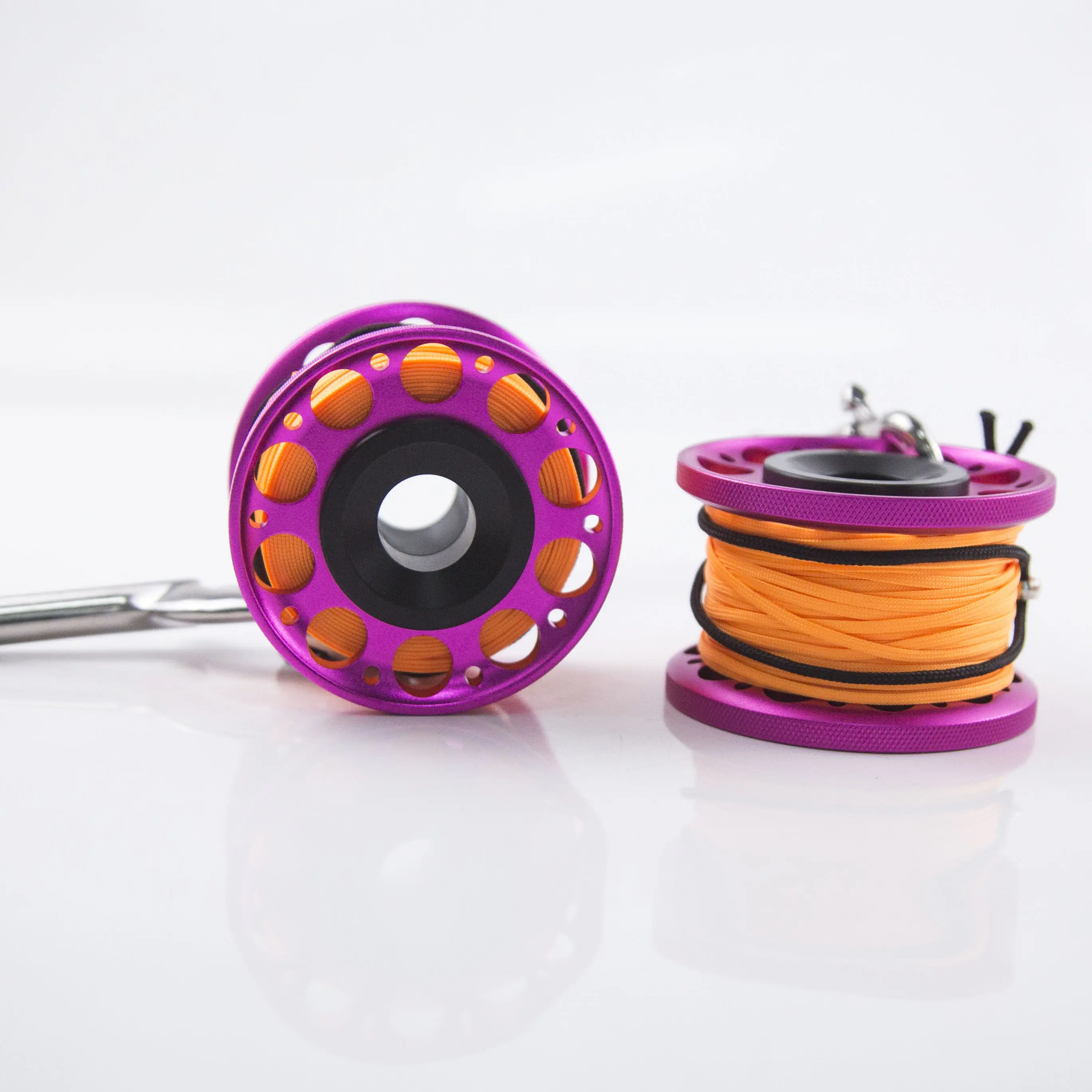 Submersible Reel SMB Aluminum Alloy 30m Scuba Free Submersible Ropes Color Spools Equipped with Geodesic Buoys Float Rods view 4