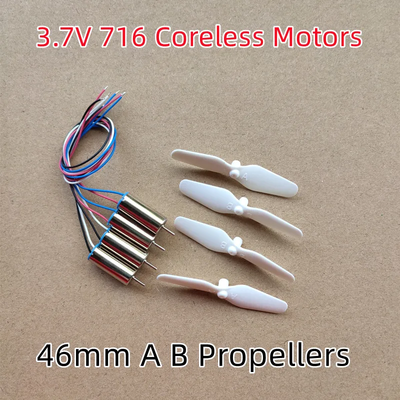 3.7V 716 Micro 46mm A B Propellers DIY Helicopter Coreless DC Motors Propellers UAV RC Drone Great Torque High Speed Engines