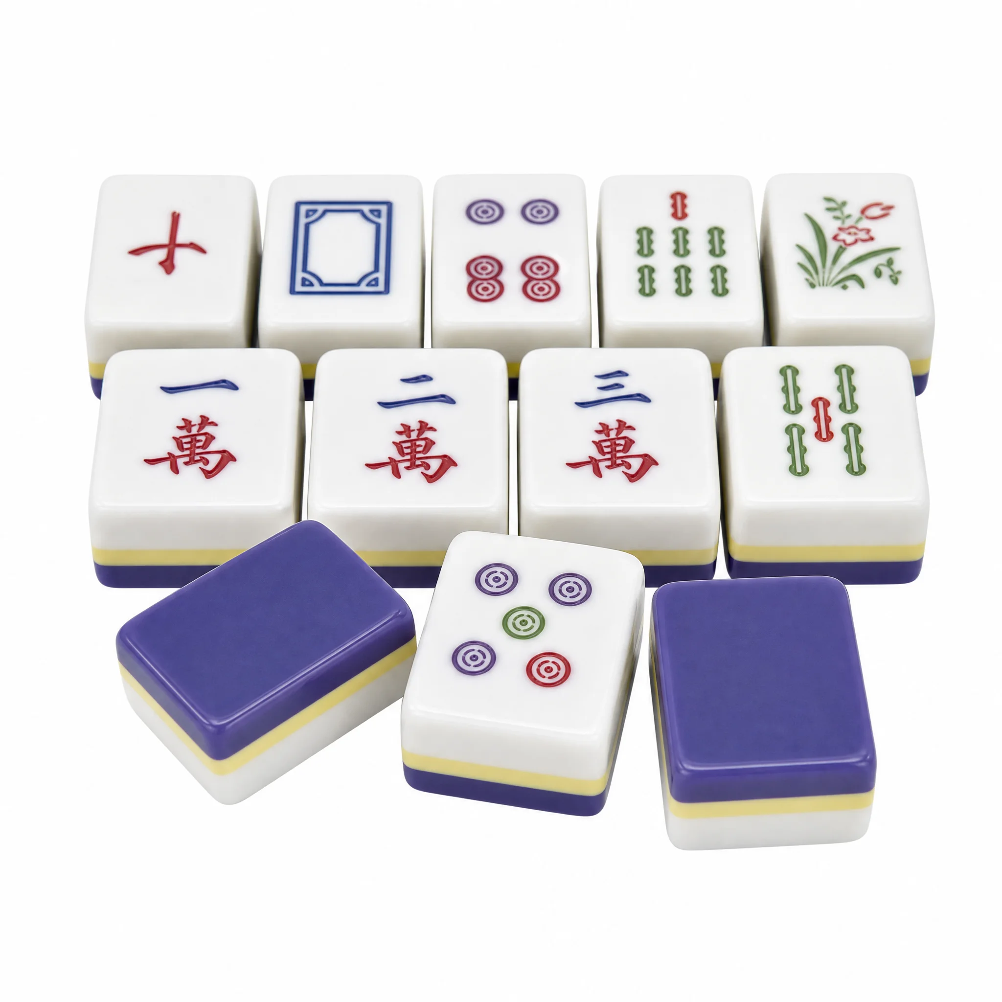 UV Printed Custom Mahjong Tiles Engraved Waterproof Scratch Resistant Logo Pattern ABS/Acrylic Classic Chinese Table Game
