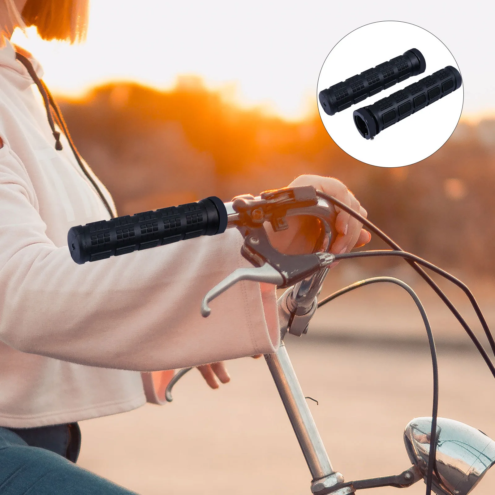

2Pcs Single Side Lock Bike H Grips Ergonomic Non Slip Shockproof Cover Lightweight Durable Mountain Bike