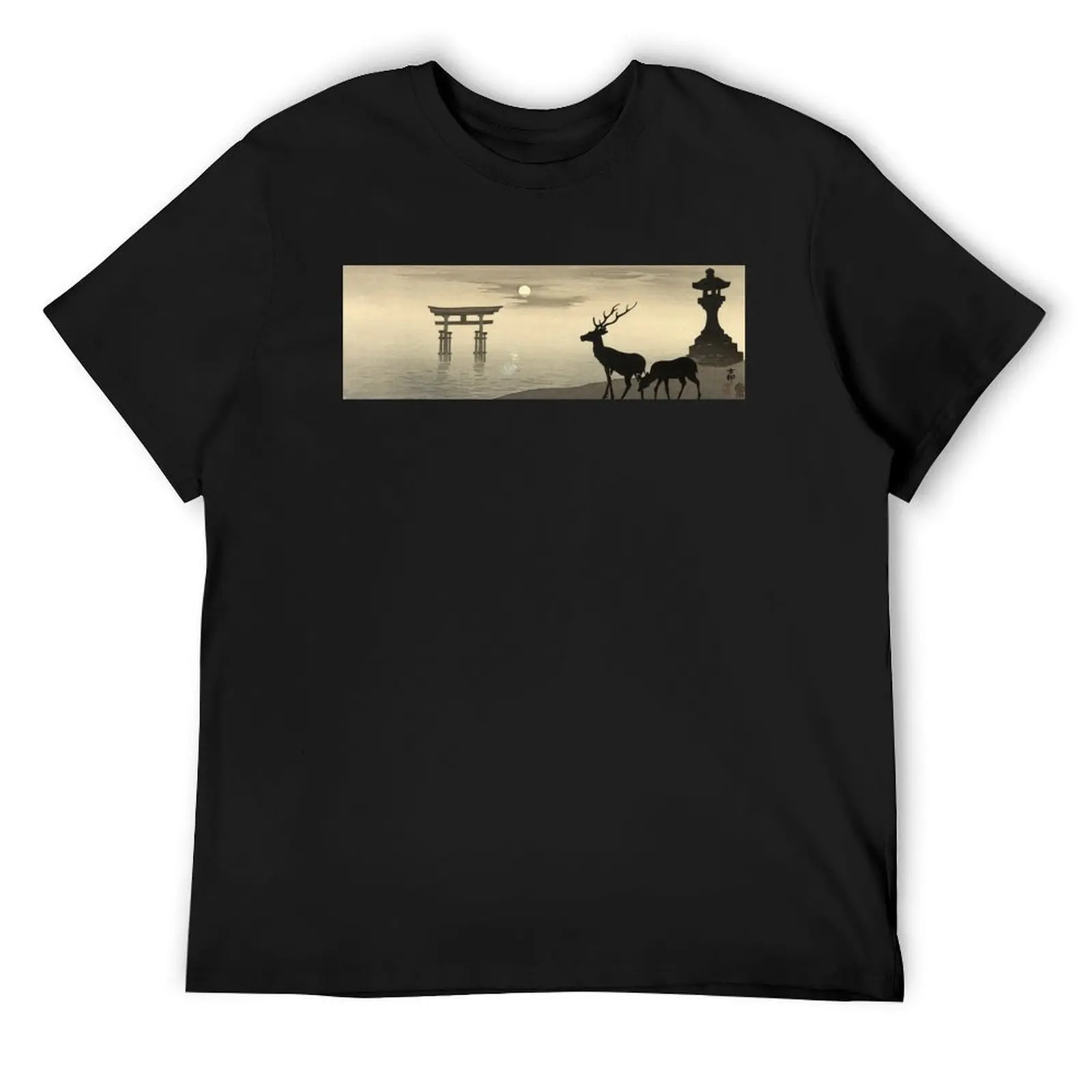 Torii, Lantern and Deer by Ohara Koson T-Shirt graphic t shirt vintage custom shirt blanks mens t shirts top quality