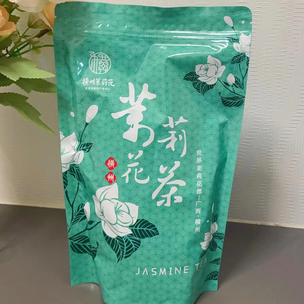 250g/500g Chinese Jasmine Flower Tea Pot Zipper Bags Jasmine Flower Green Tea Recyclable Sealing No Packing Bag