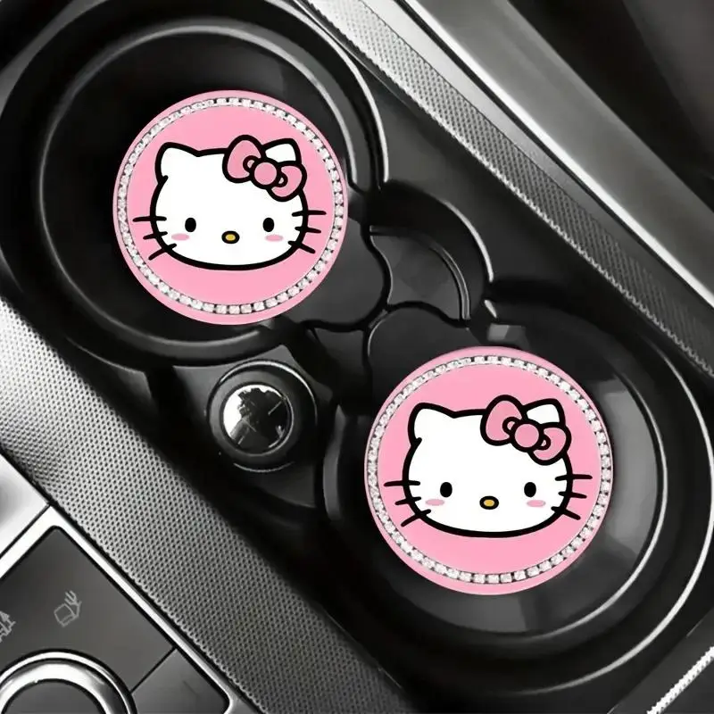 1 pz simpatico cartone animato KT gatto antiscivolo isolamento termico cuscinetti per tazze tappetino Hello Kitty sottobicchiere per auto portabicchieri multifunzionale decorazione