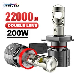 ACTVTCA 200W 22000LM led Bulb HB3 H4 H7 Led Projector Lens H11 9005 9006 HB4 Car Headlight Canbus Lampa 6000K Mini Fog Lamp