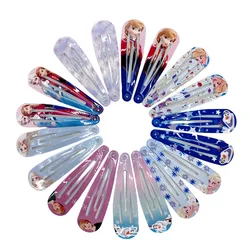 Frozen Disney Hairpins for Girls Anime Jewelry Accessor Elsa Anna Cartoon Headwear Fashion Headdress Hairgrip Kids Birthday Gift