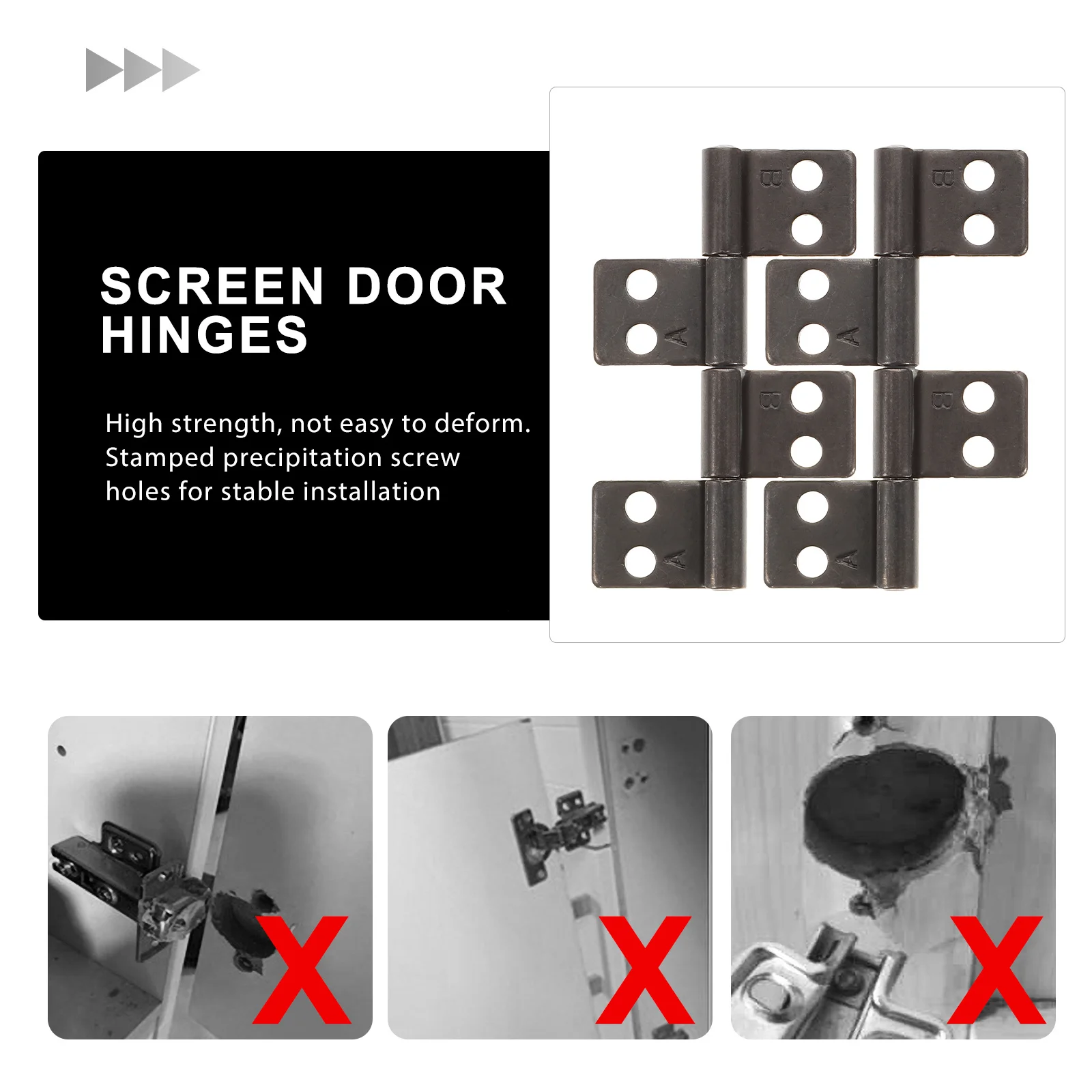 

2Pcs Damping Screen Door Hinge Stainless Steel Heavy Duty 360 Degree Rotation Replacement Hinges for Wood Metal Doors