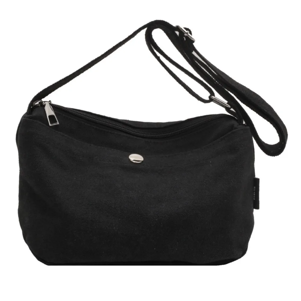 

Solid Color Ladies Fashion Shoulder Bag Korean Style Large Capacity Canvas Crossbody Bag Shopping Bag Phone Pocket