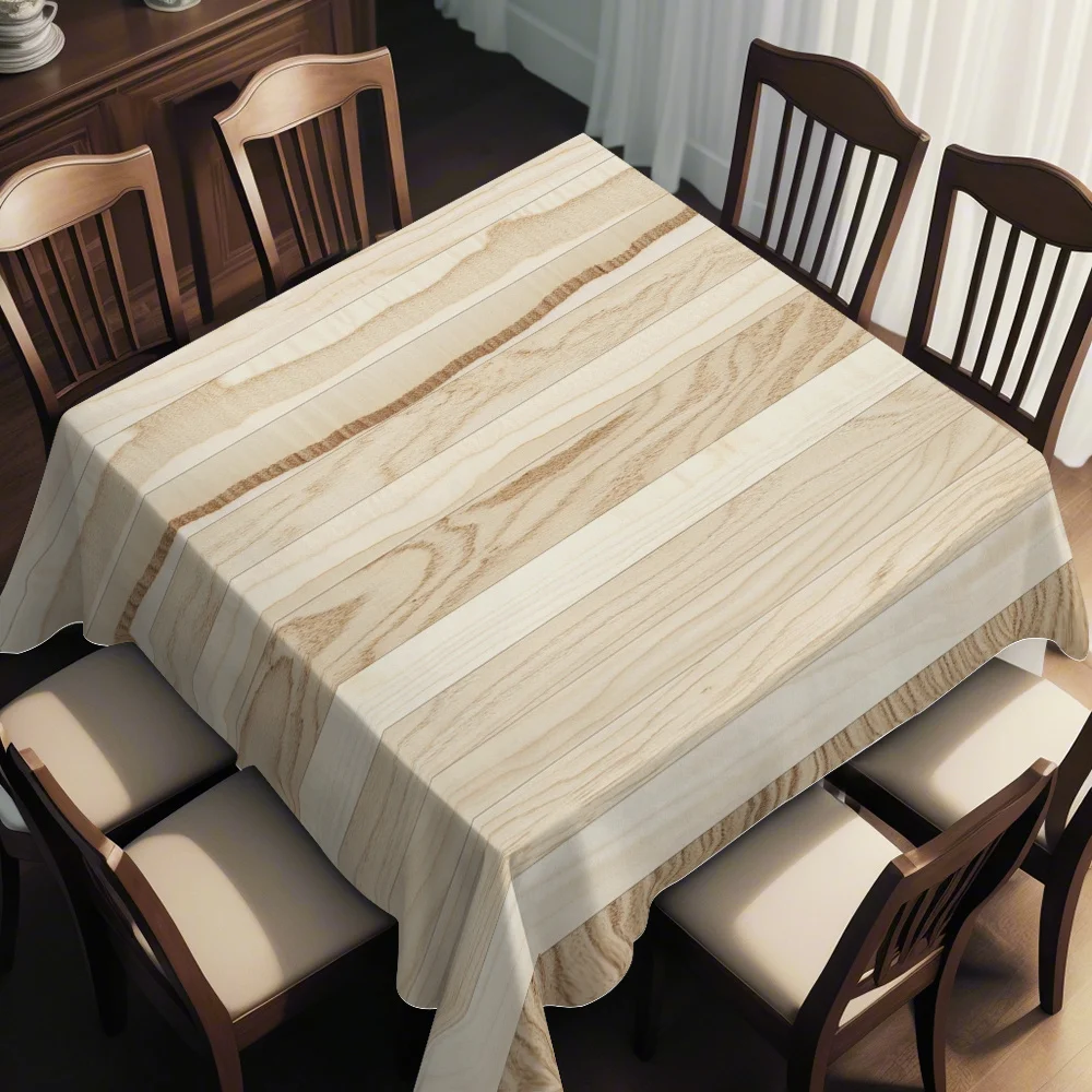 Modern minimalist stripe pattern, printed square tablecloth, holiday gift, multi-purpose for indoor and outdoor use
