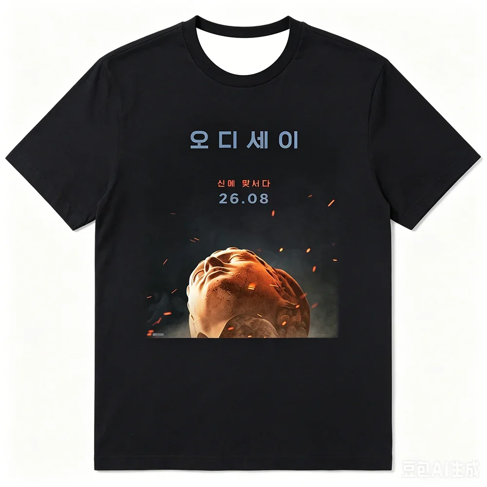 T-shirt graphique Homme 2026 Nouveau, Série de films L'Odyssée, Mythe grec, Odysseus, T-shirt décontracté en polyester, style streetwear, épique antique