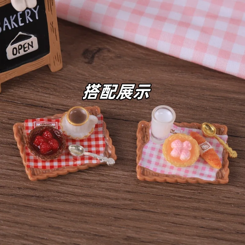 5pcs Mini Tray Grid Tray Model Tools Dollhouse Miniature Food Plate DIY Doll Accessories Handmade