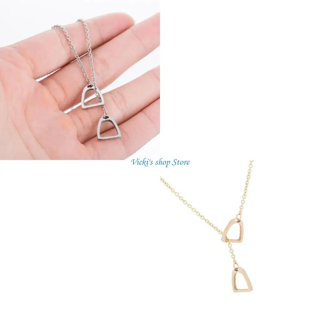 قلادة ركاب حصان فريدة من نوعها، قلادة ركاب حصان عصرية قابلة للتعديل بطول قابل للتعديل للارتداء اليومي #1