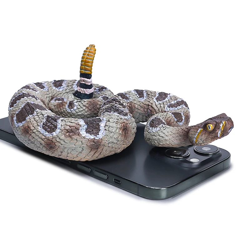 محاكاة شخصية الأفعى الجرسية نموذج الأفعى للأطفال لعبة تعليمية، تمثال عمل الحيوان، زخرفة وهدية