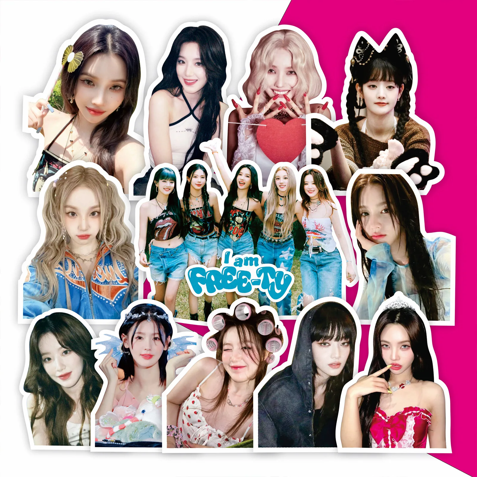 Tente à main (G) I-DLE chanson Yuqi entourant Ye Shuhua, Zhao Meisuperb, Tian Xiaojuan, célébrité même style autocollant décoratif