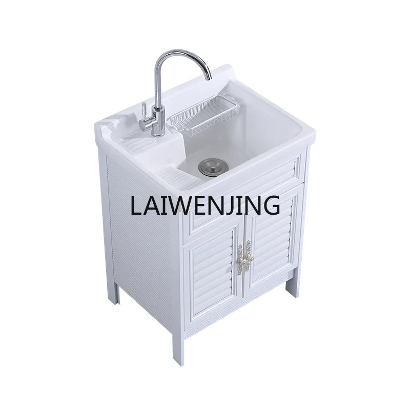 

SGF balcony laundry pool ceramic wash basin with rubbing board floor cabinet to deepen the integration