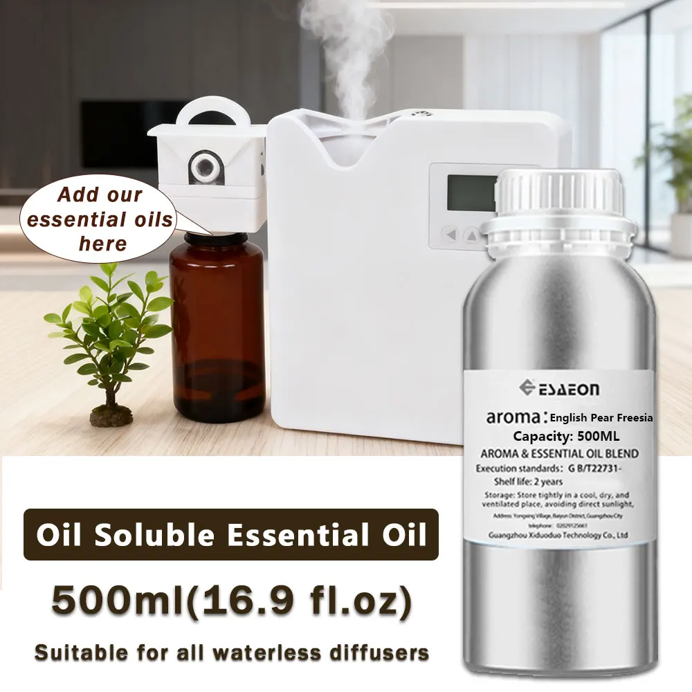 ESAEON 500ml (16.9 fl.oz) English Pear Freesia Wild Bluebell Essential Oils - Diffuser Supplement Liquid,Hotel Aroma Machine Oil