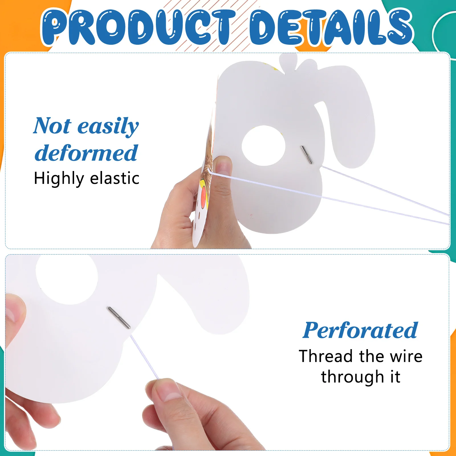 1 Set Kit maschera di carta da disegno colorata fai-da-te per attività artigianale creativa per bambini Maschera embrione bianco Giochi di finzione per bambini Giocattolo artistico