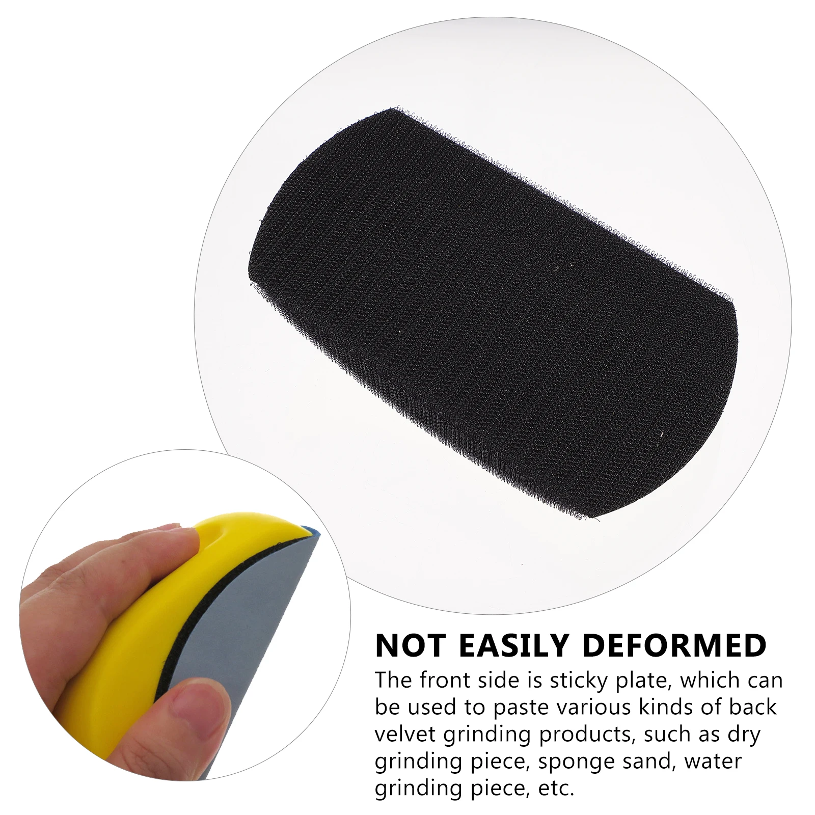 Disco de polimento de espuma pu, 2 peças, rebolo manual amarelo para refinamento de móveis, gancho e laço, disco de espuma pu