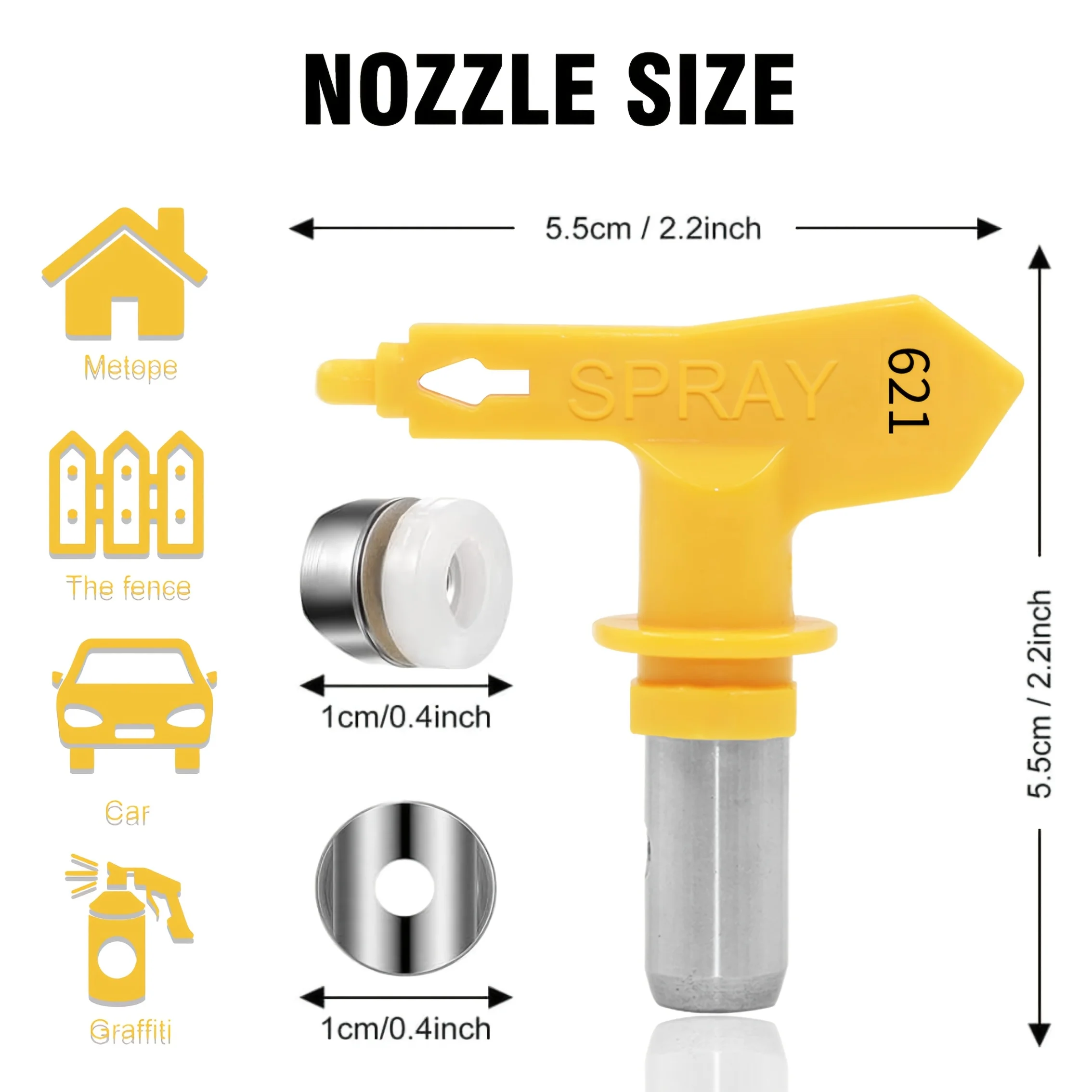 Spritzpistolen-Düsenset 215 621 517 417 317 519 Kombination aus 6 Filterelementen (optional) Airless-Düsenset Sprühgerät